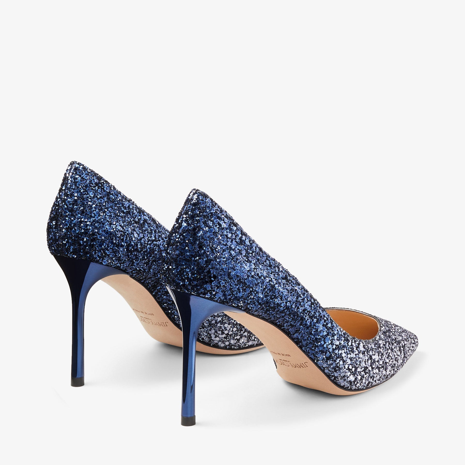Escarpins Romy à bout pointu 85 en étoffe pailletée - Anthracite & Navy