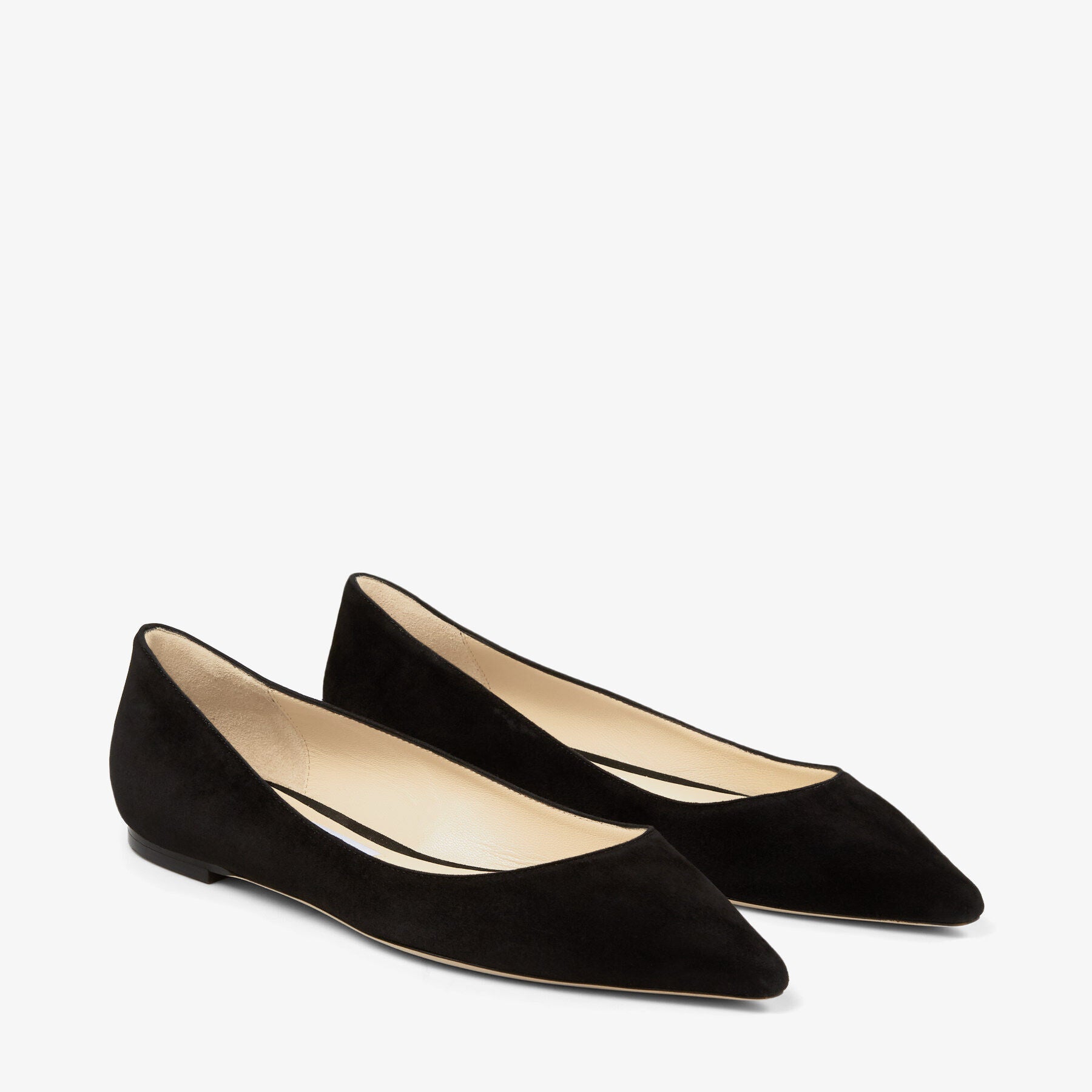 Ballerines Romy plates à bout pointu en daim - Black