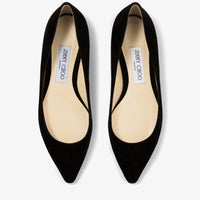 Ballerines Romy plates à bout pointu en daim - Black