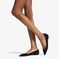 Ballerines Romy plates à bout pointu en daim - Black
