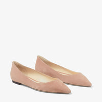 Ballerines Romy plates à bout pointu en daim - Ballet Pink