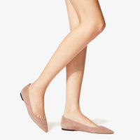 Ballerines Romy plates à bout pointu en daim - Ballet Pink