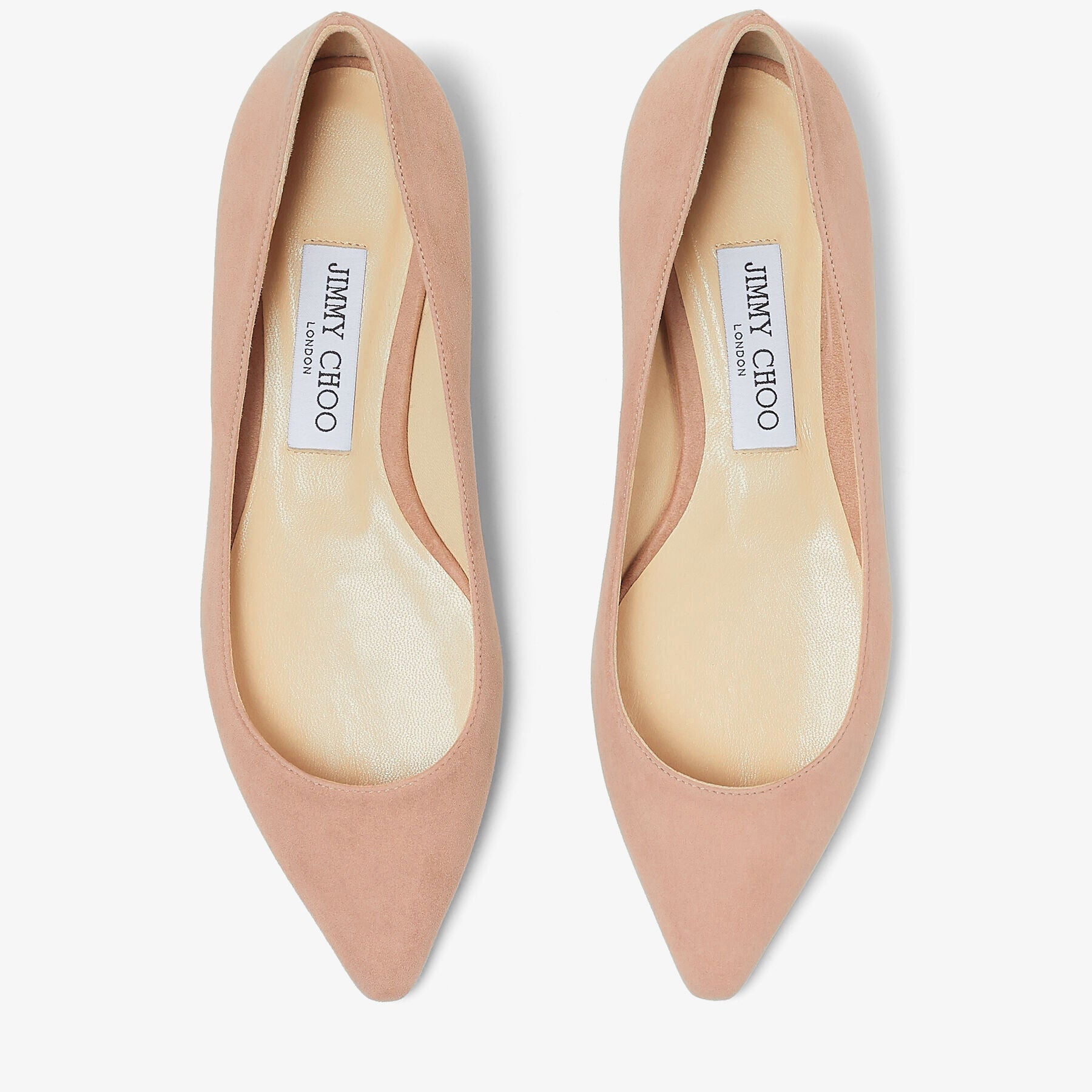 Ballerines Romy plates à bout pointu en daim - Ballet Pink