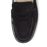 Mocassins mules plates Ronnie en cuir - Black & Natural