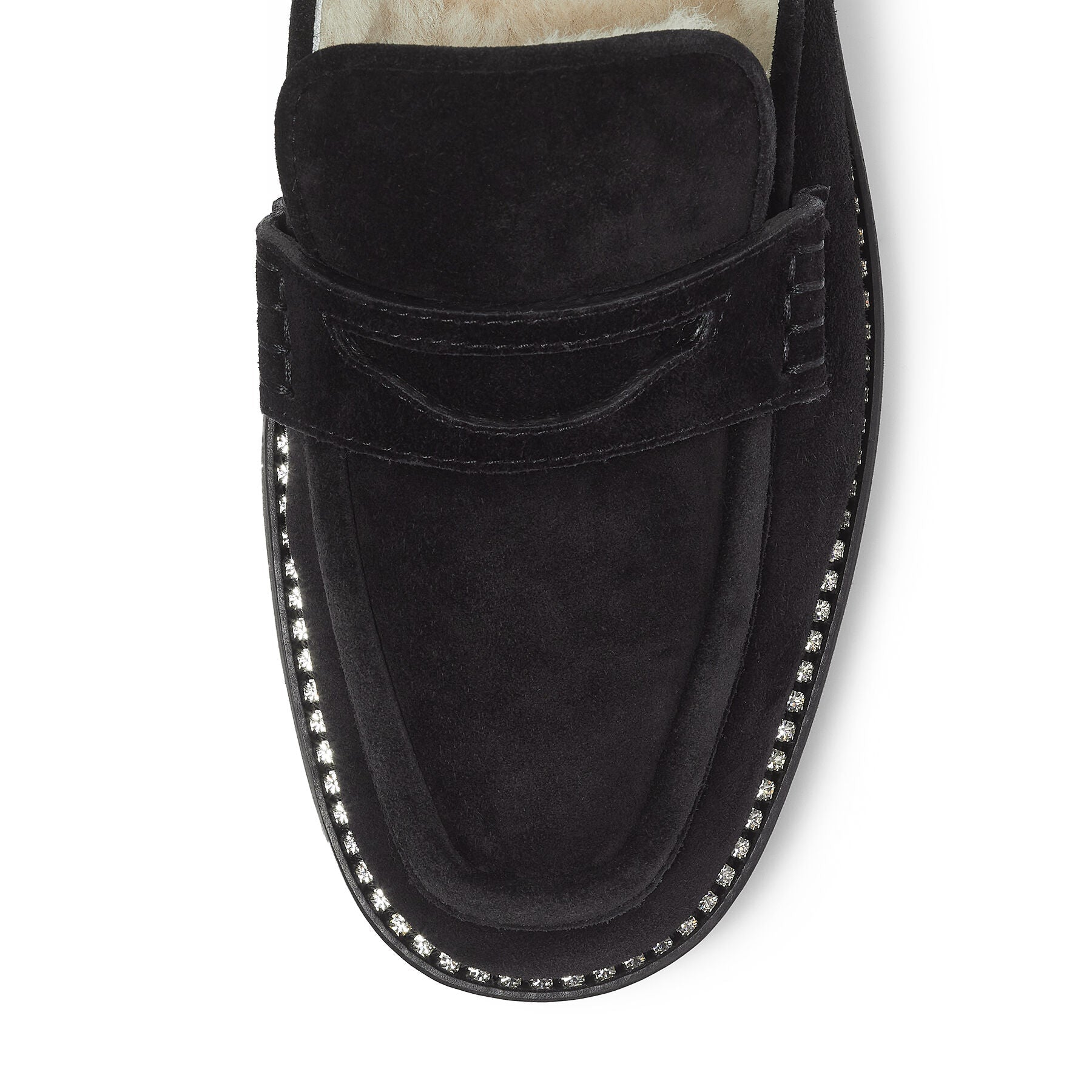 Mocassins mules plates Ronnie en cuir - Black & Natural