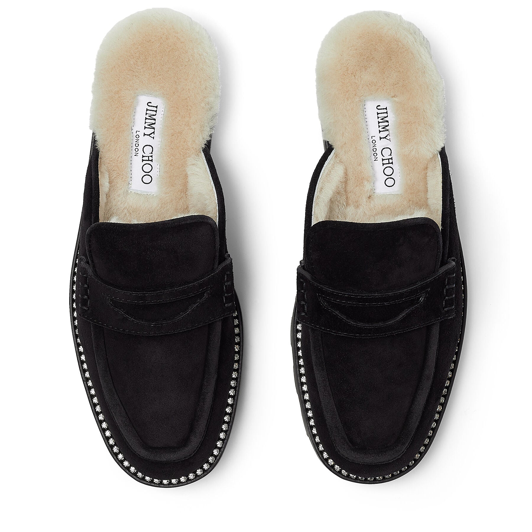 Mocassins mules plates Ronnie en cuir - Black & Natural