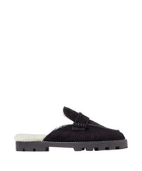 Mocassins mules plates Ronnie en cuir - Black & Natural