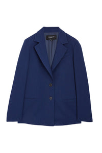 Blazer noué au dos en laine - Bleu