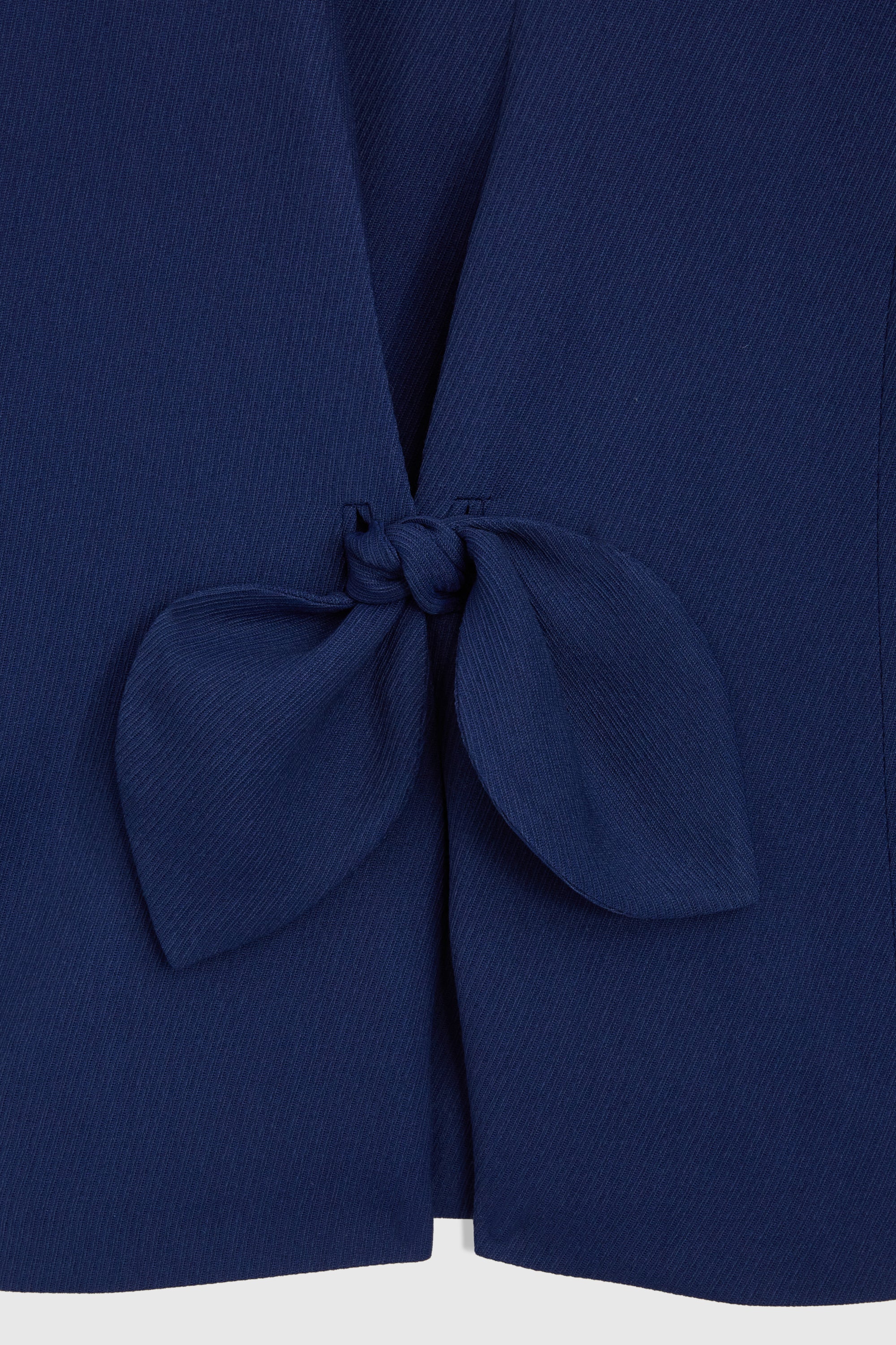 Blazer noué au dos en laine - Bleu