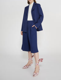 Blazer noué au dos en laine - Bleu