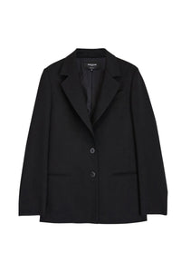 Blazer noué au dos en laine - Noir