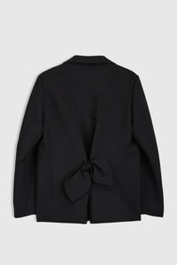 Blazer noué au dos en laine - Noir