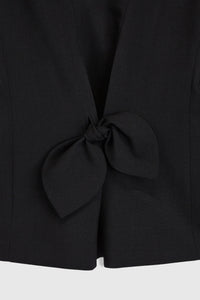 Blazer noué au dos en laine - Noir