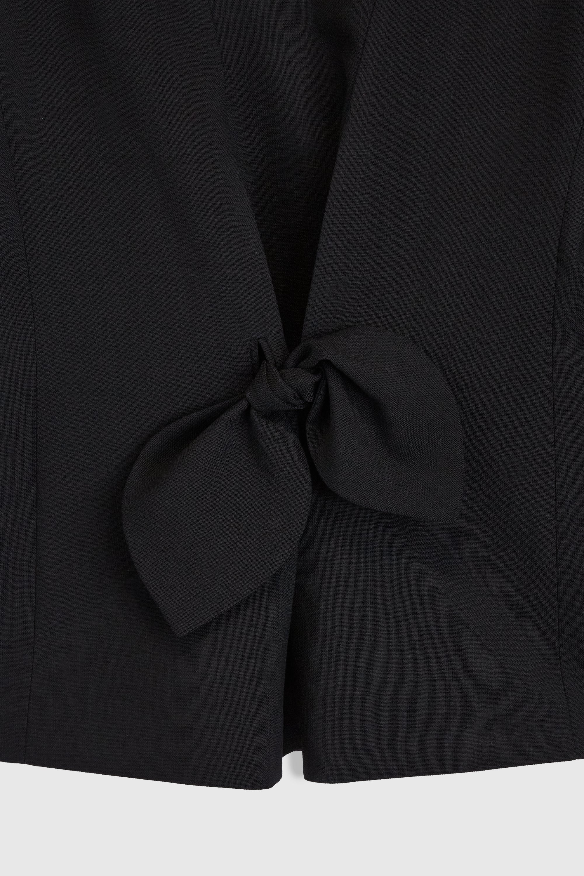 Blazer noué au dos en laine - Noir