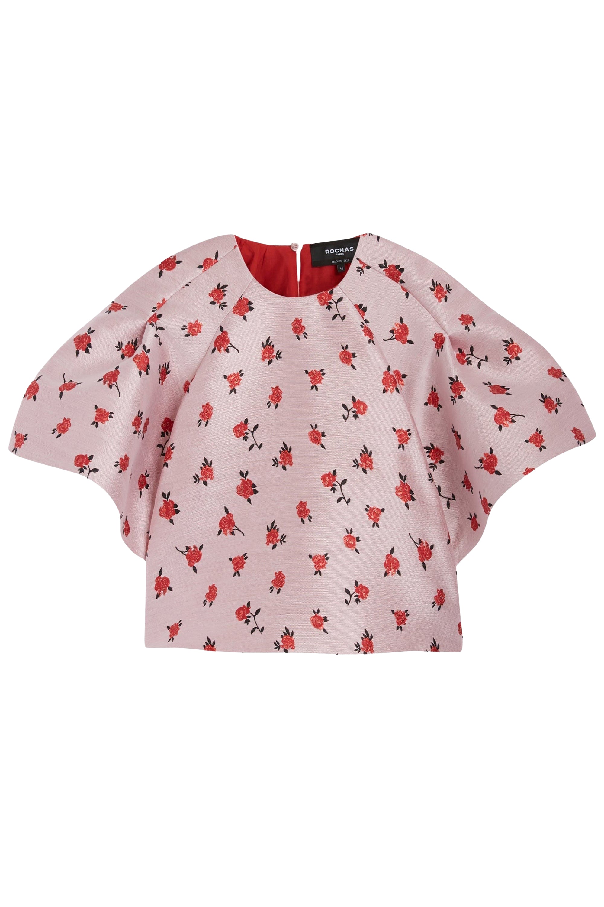 Blouse courte en brocart - Rose