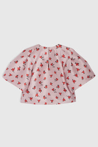 Blouse courte en brocart - Rose