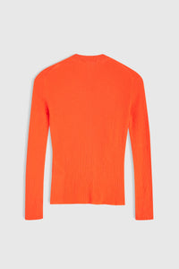 Cardigan côtelé avec écusson "R" - Orange