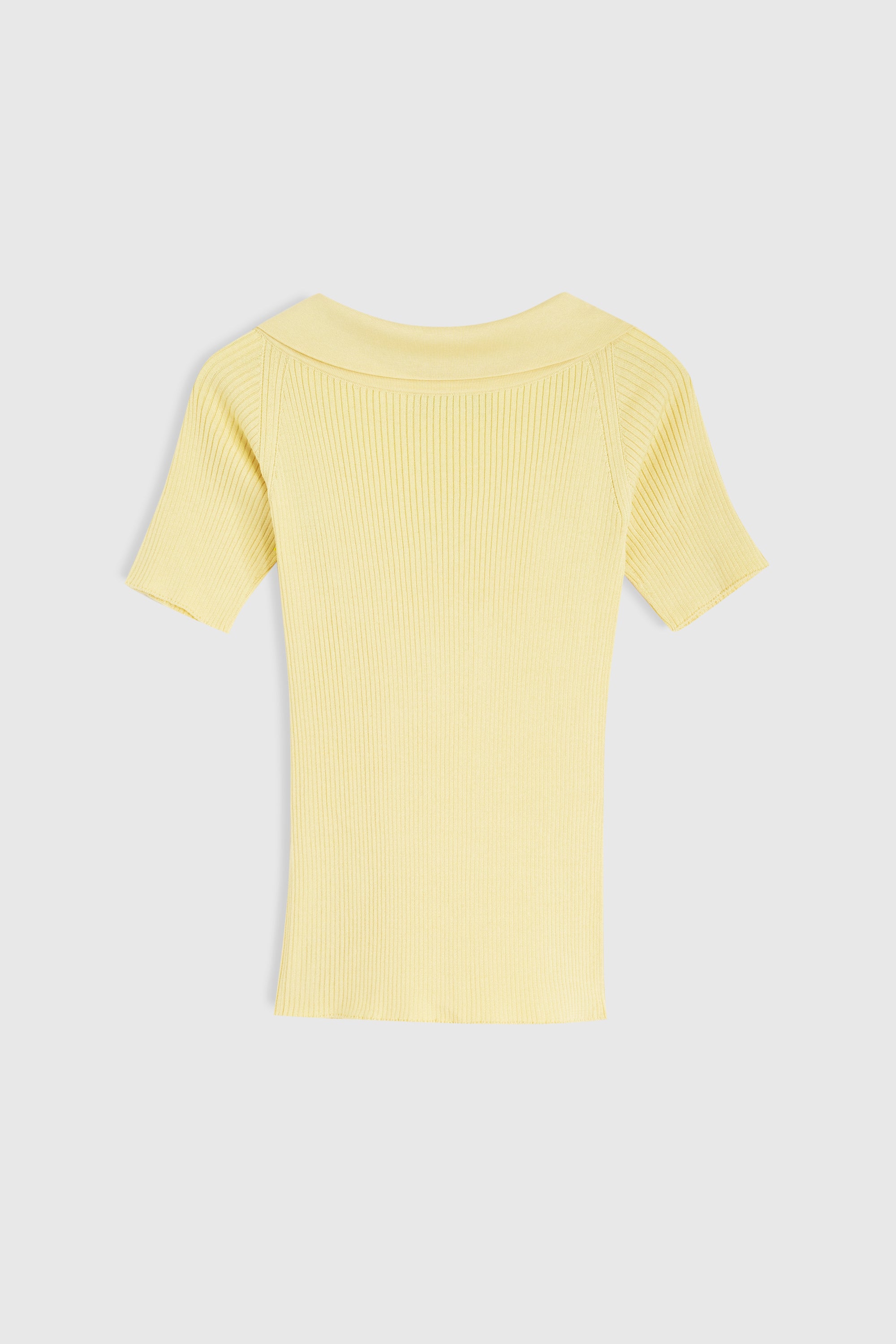 Polo à manches courtes en soie - Jaune