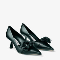 Escarpins Rosalia avec fleurs 65 en cuir - Dark Green