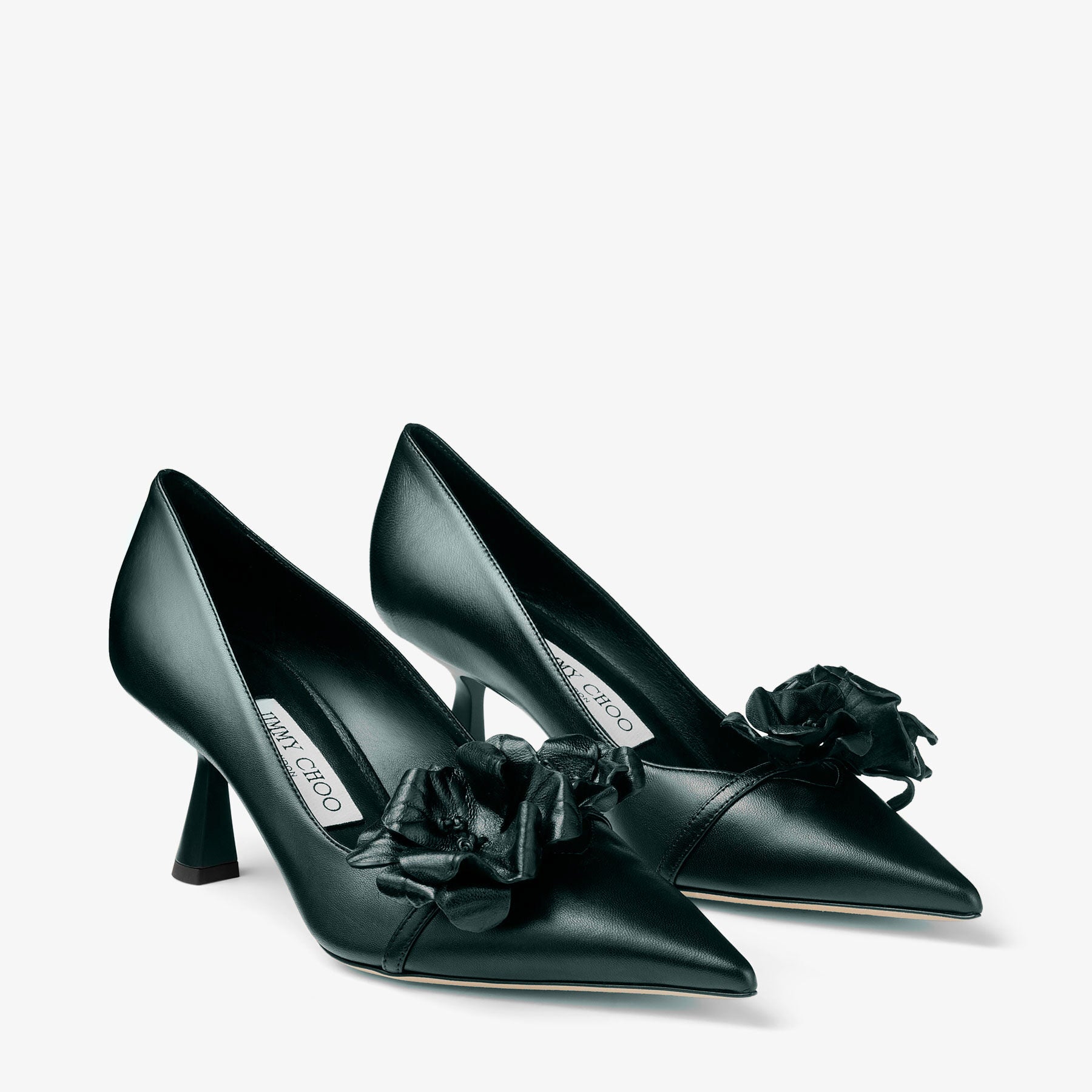 Escarpins Rosalia avec fleurs 65 en cuir - Dark Green