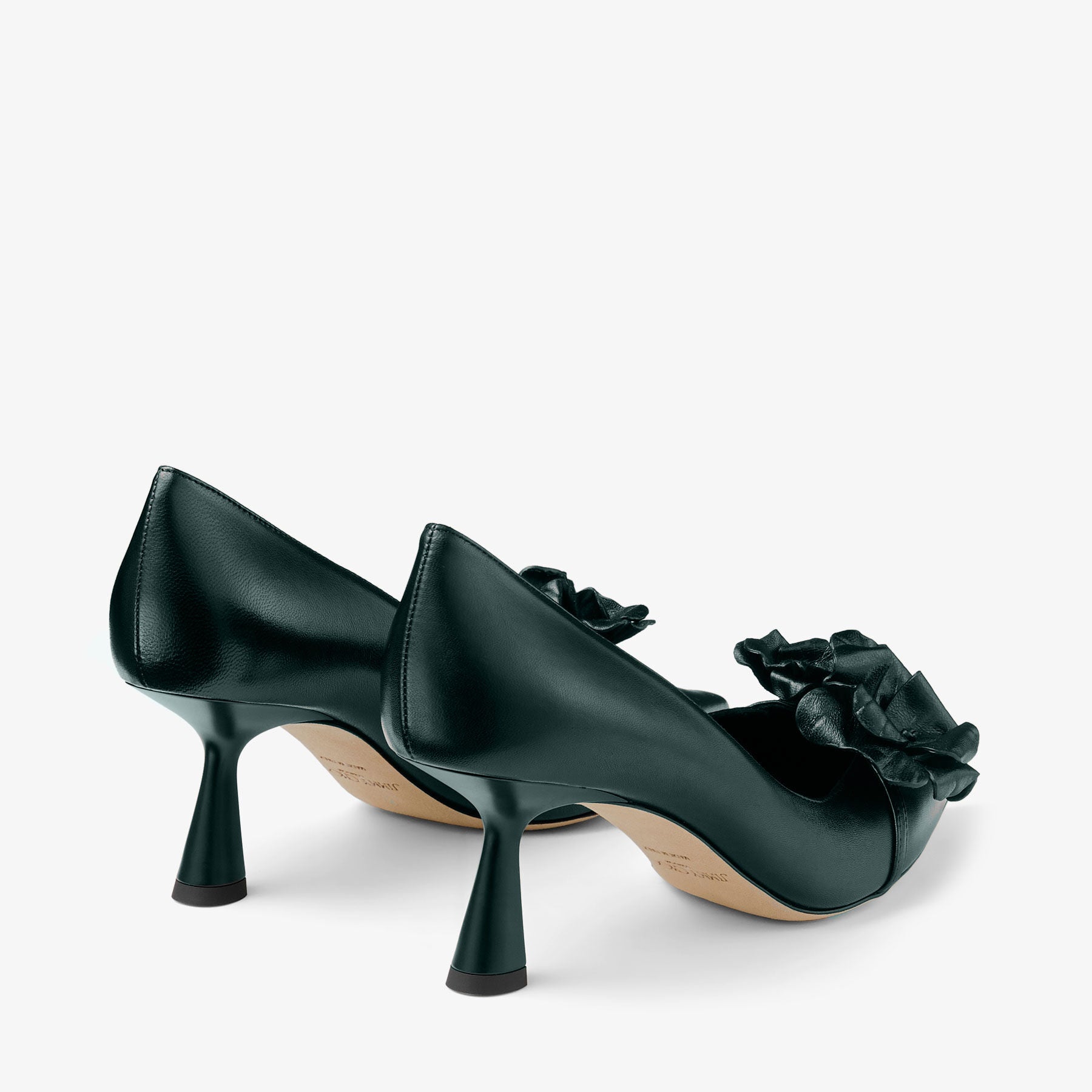 Escarpins Rosalia avec fleurs 65 en cuir - Dark Green
