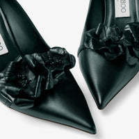 Escarpins Rosalia avec fleurs 65 en cuir - Dark Green