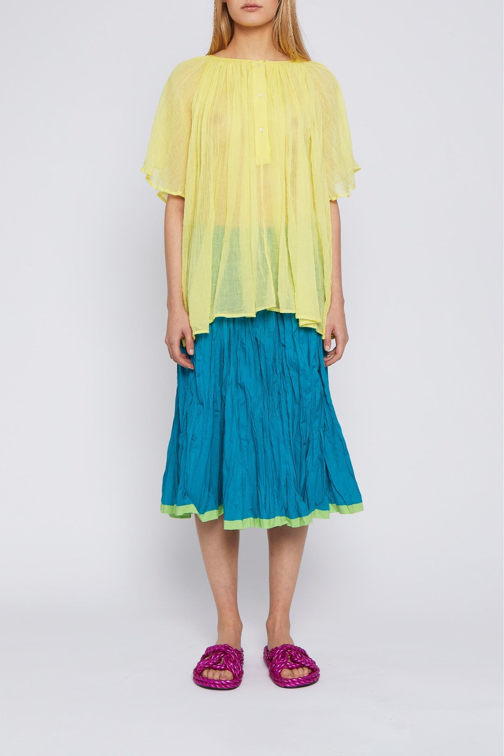 Blouse Rose à manches courtes - Yellow