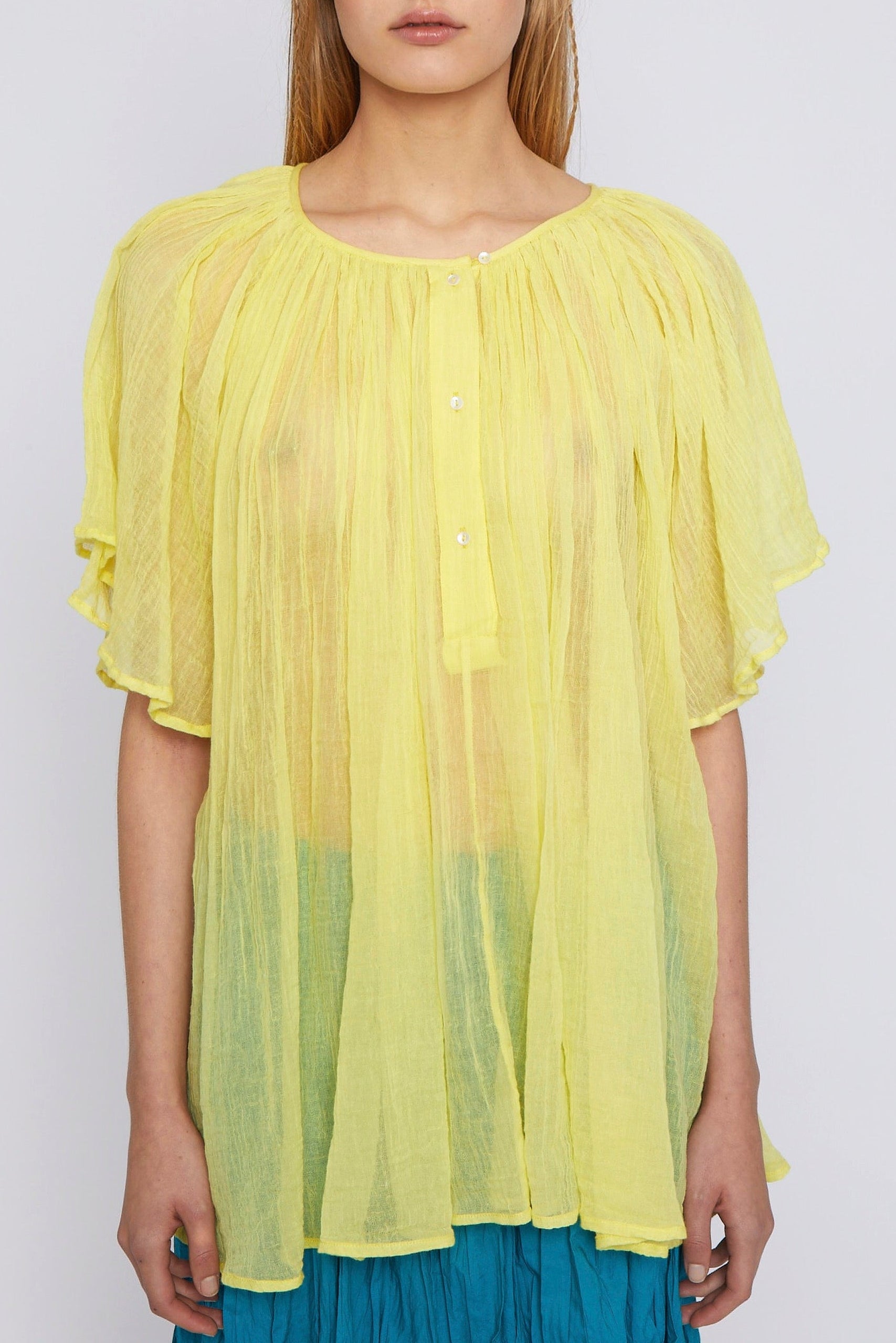 Blouse Rose à manches courtes - Yellow