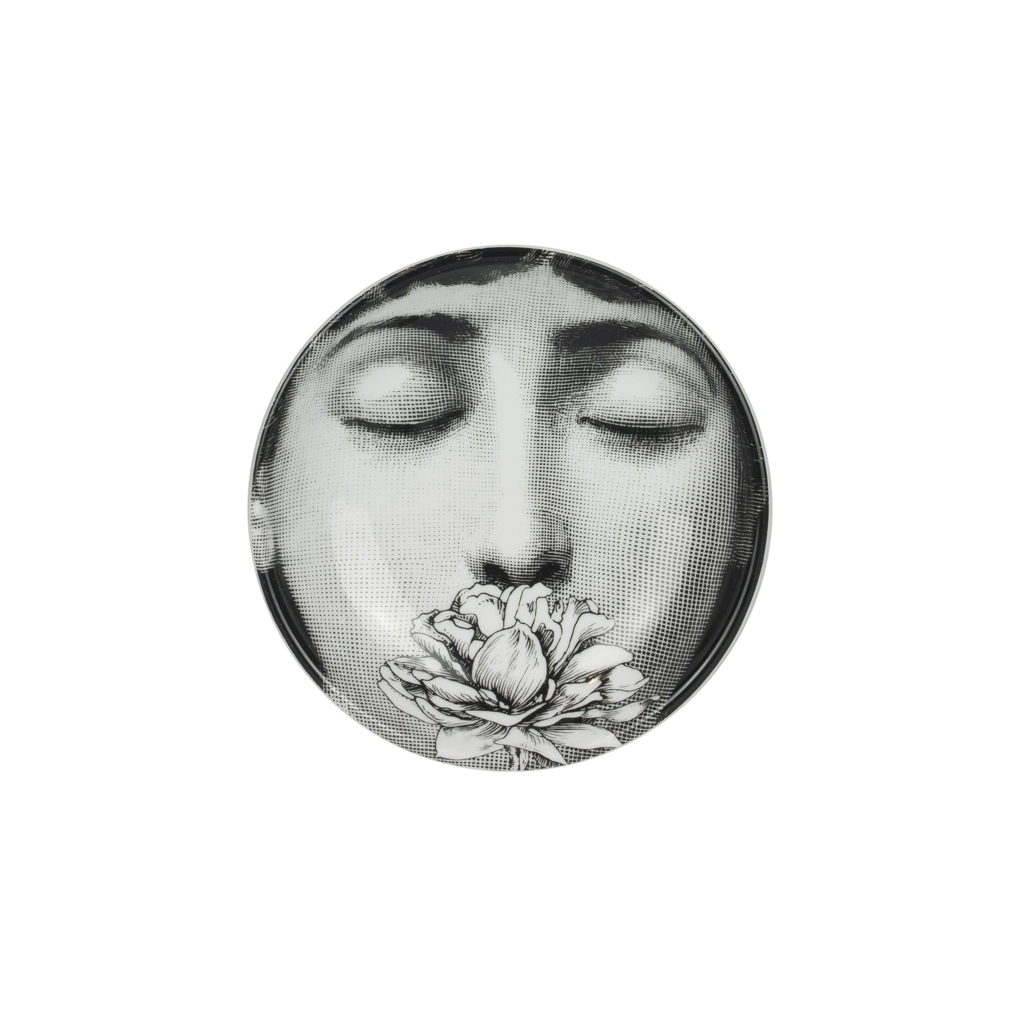 Tema e Variazioni n°393 round porcelain ashtray - Black & White
