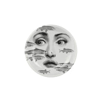 Tema e Variazioni n°392 round porcelain ashtray - Black & White