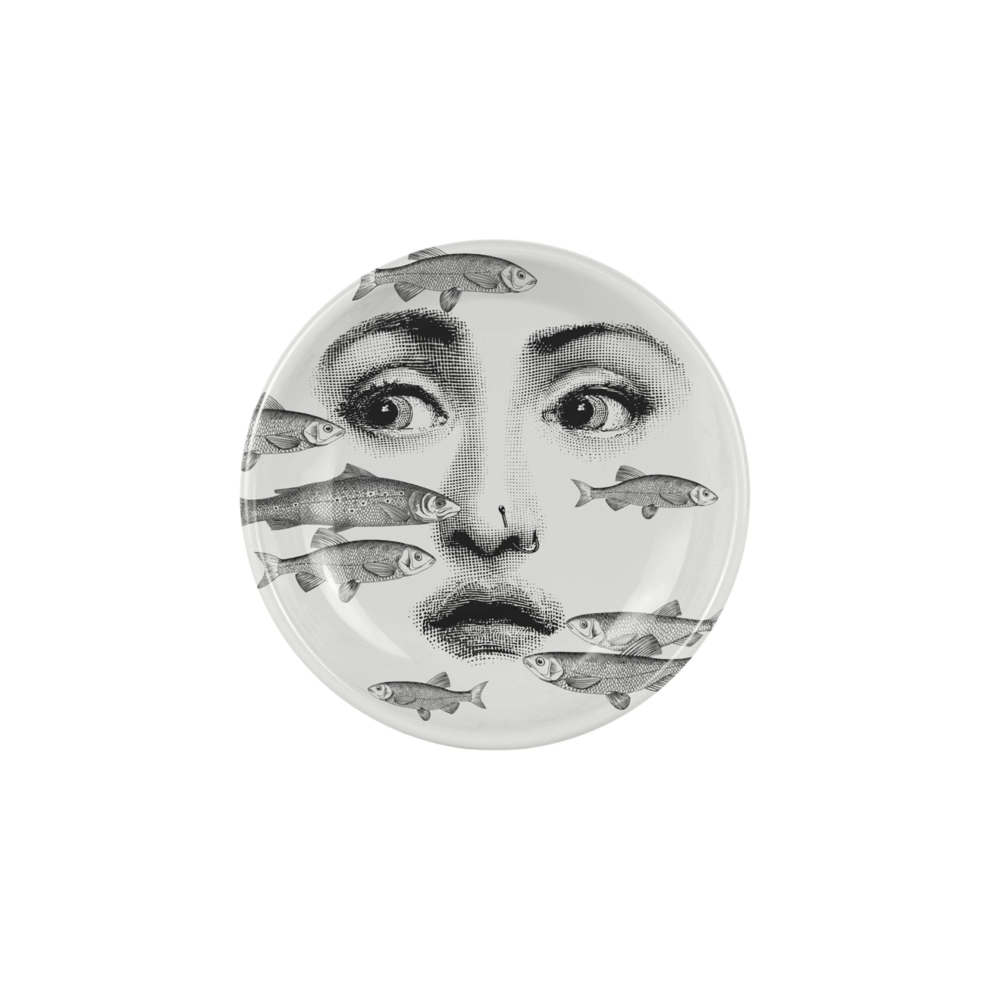 Tema e Variazioni n°392 round porcelain ashtray - Black & White