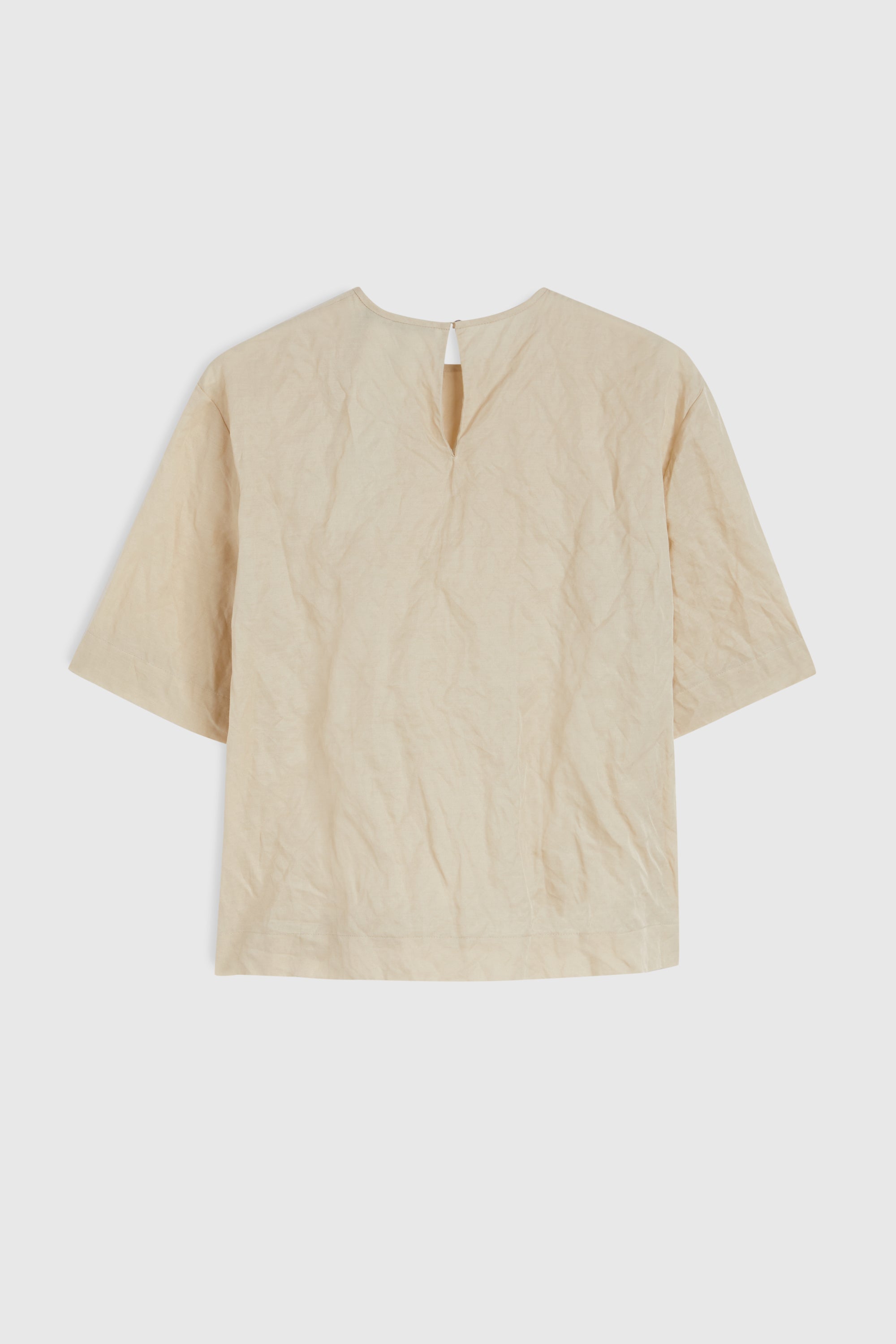 Blouse à manches courtes effet froissée - Brun
