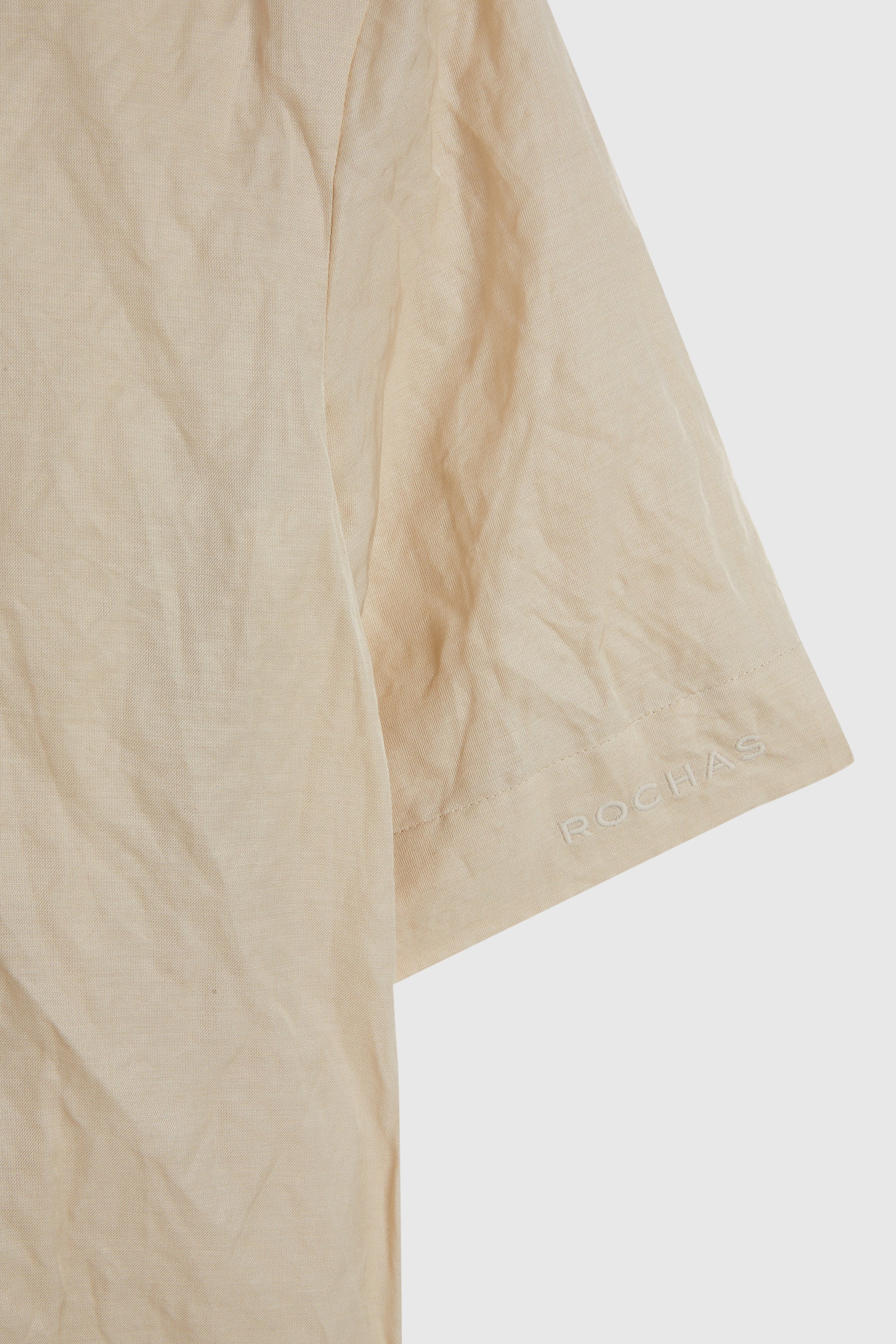 Blouse à manches courtes effet froissée - Brun