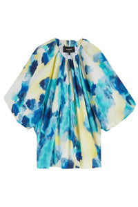 Blouse à manches bouffantes - Bleu