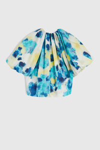 Blouse à manches bouffantes - Bleu
