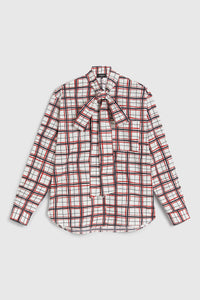 Blouse col lavallière à carreaux - Multicolore