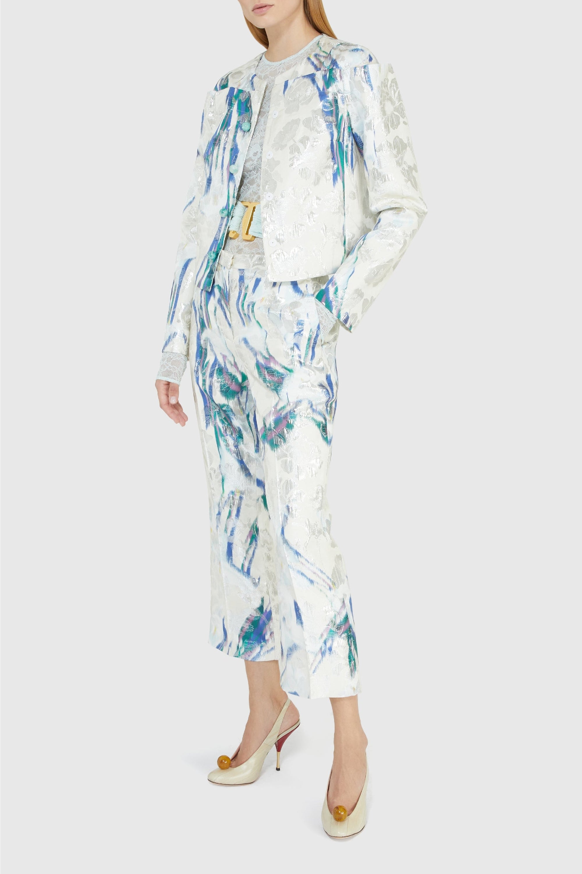 Veste en brocart de soie - Blanc