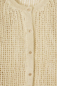 Cardigan droit en lin - Blanc