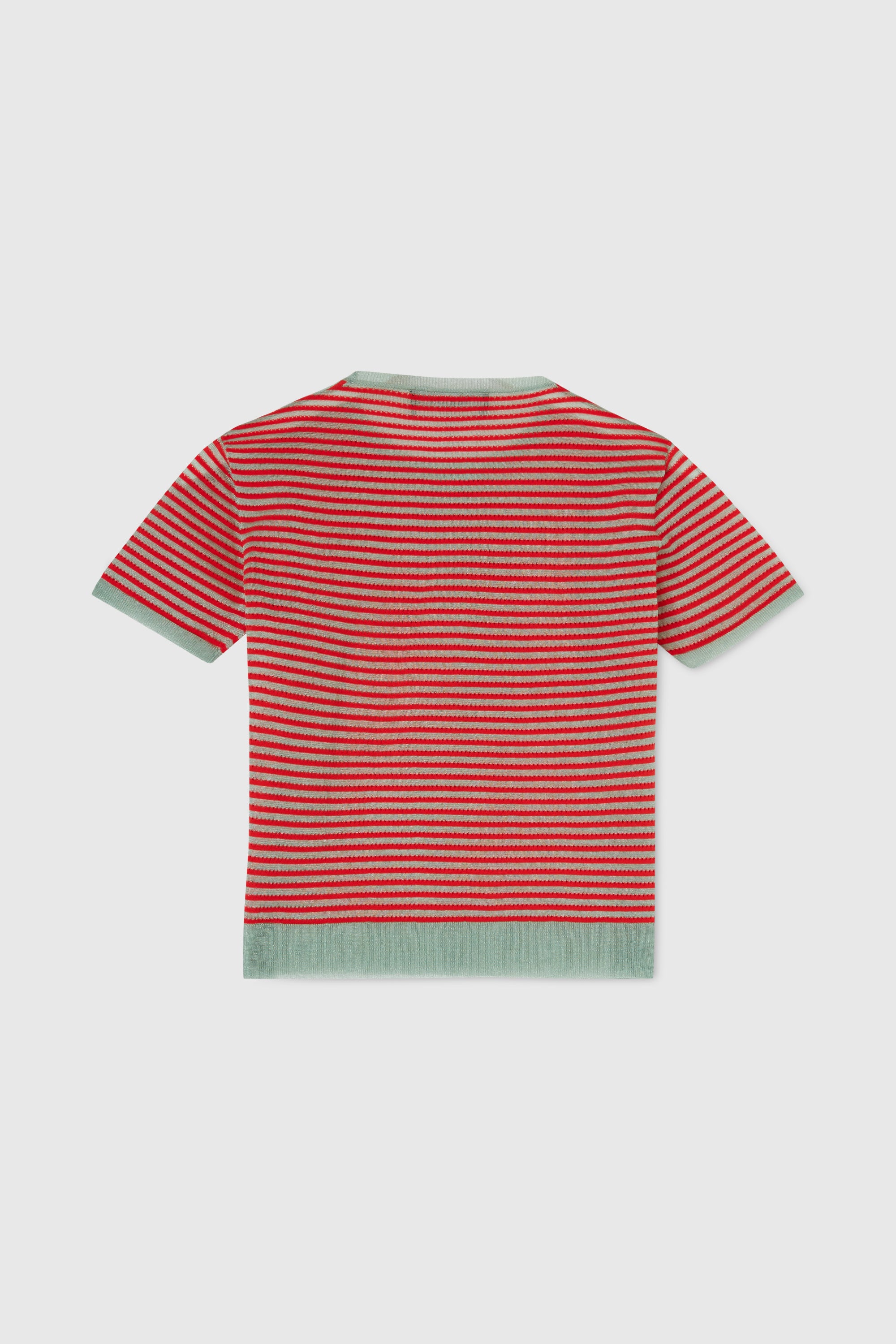T-shirt rayé en maille - Vert