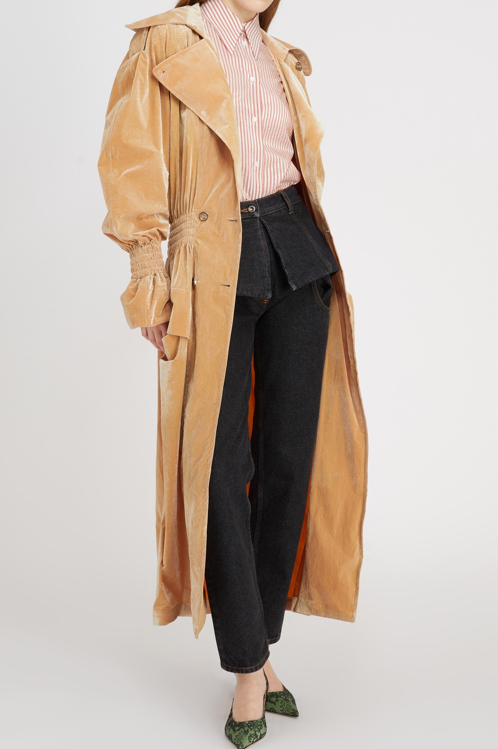 Trenchcoat à double boutonnage - Abricot