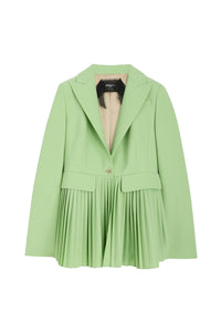 Blazer plissé en laine - Vert