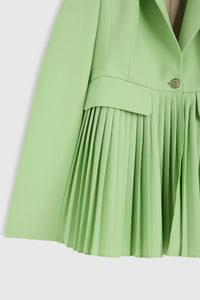 Blazer plissé en laine - Vert