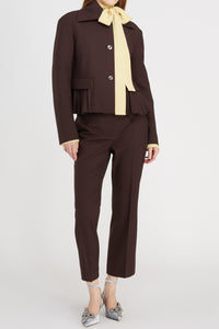 Veste courte en laine - Marron