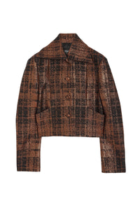 Veste de tailleur en jacquard - Marron & Noir