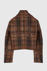 Veste de tailleur en jacquard - Marron & Noir