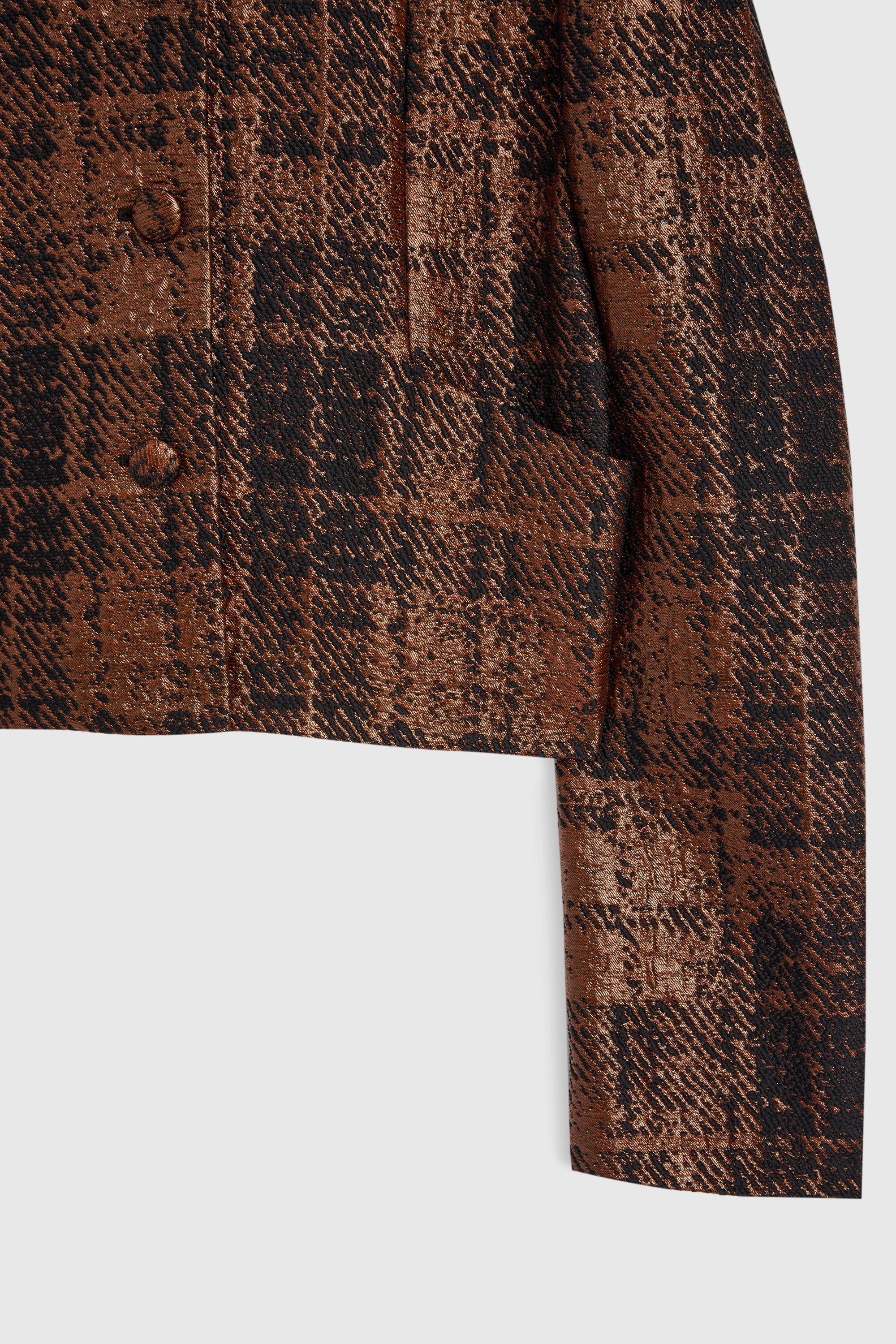 Veste de tailleur en jacquard - Marron & Noir