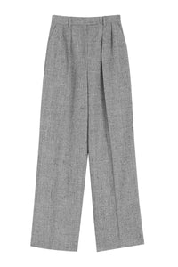 Pantalon de tailleur ample à pinces - Gris
