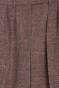 Pantalon de tailleur ample à pinces - Orange