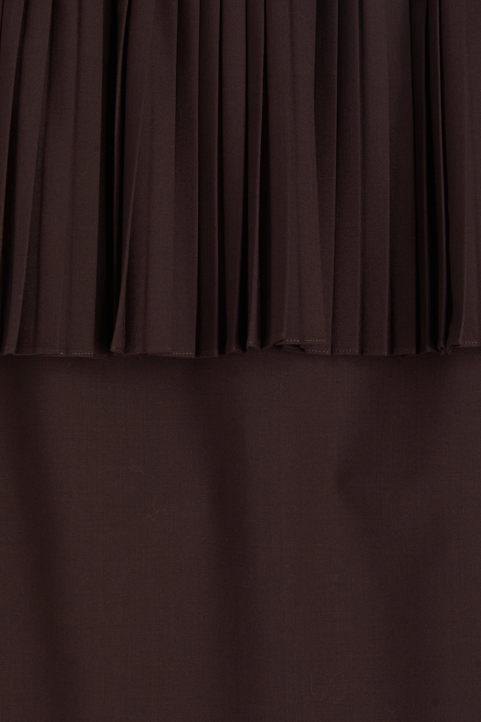 Jupe tailleur plissée en laine - Marron