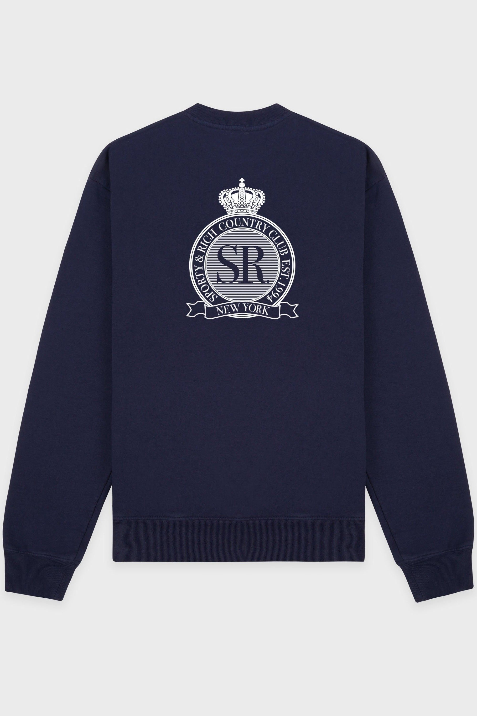 Royal Club Crewneck - Navy & White